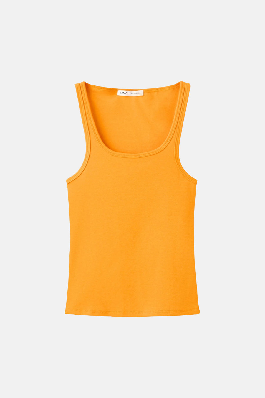 Oranje tanktop van MANGO, gladde stof, ronde hals, voorzijde weergave