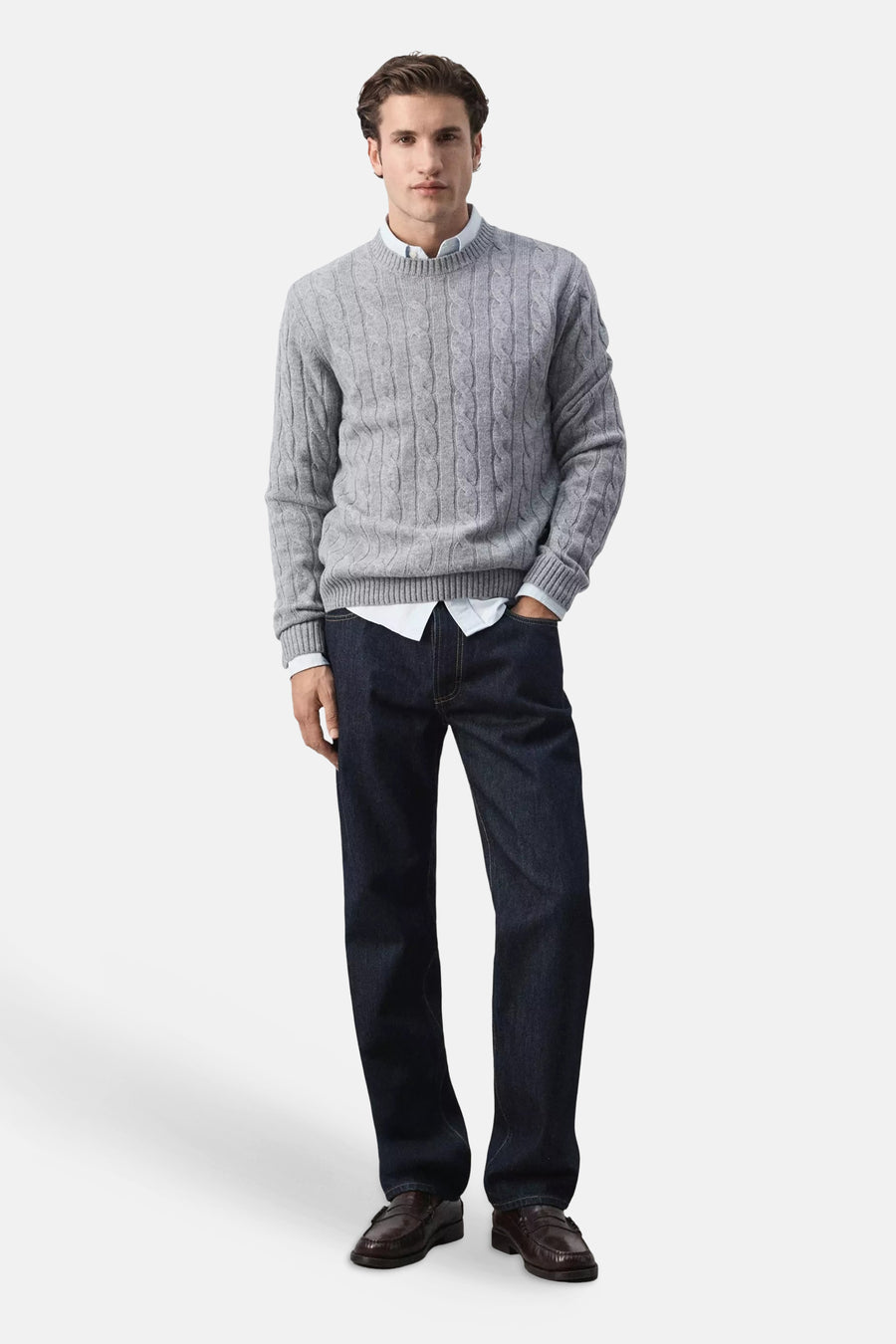 Pull col O - gris