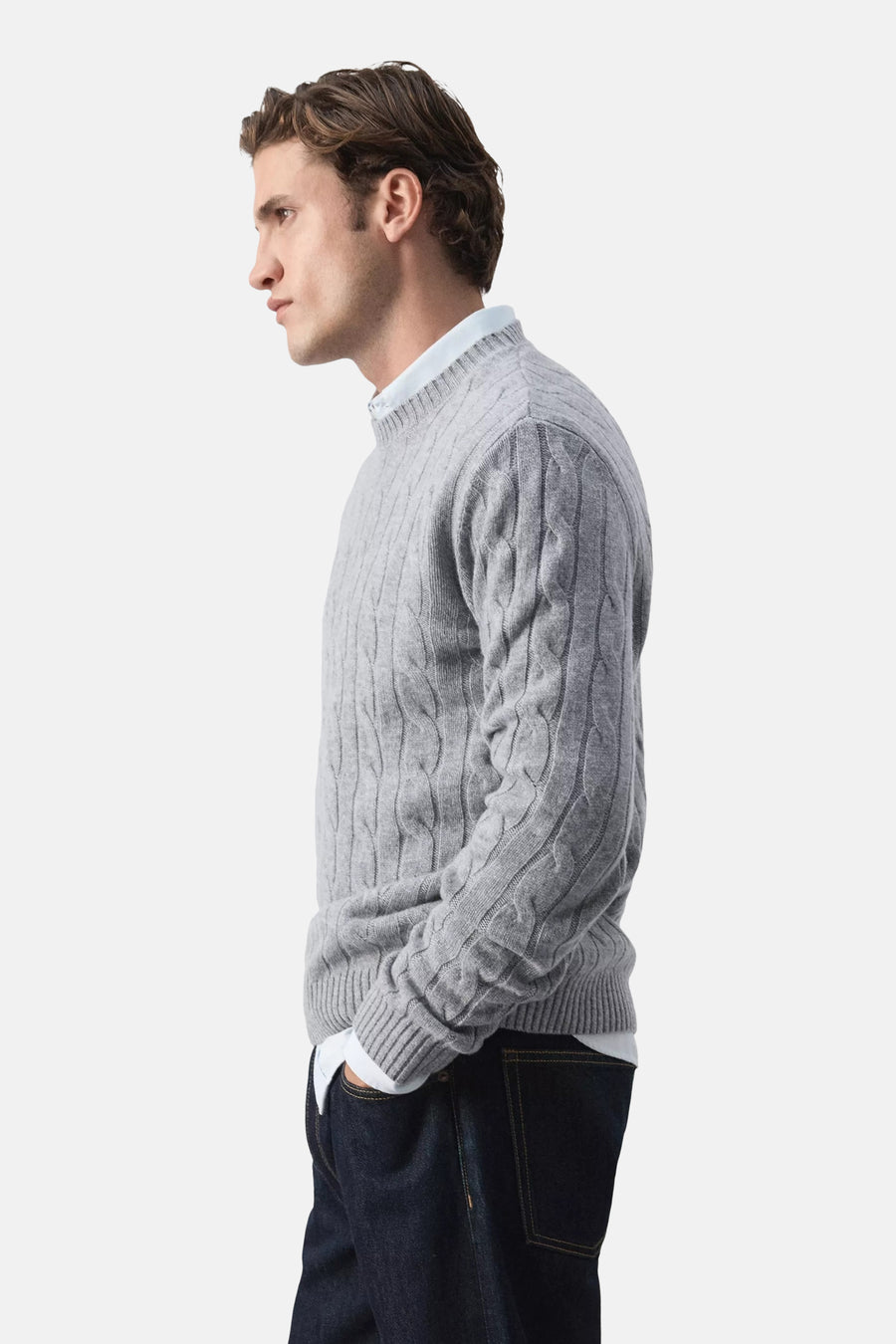 Pull col O - gris