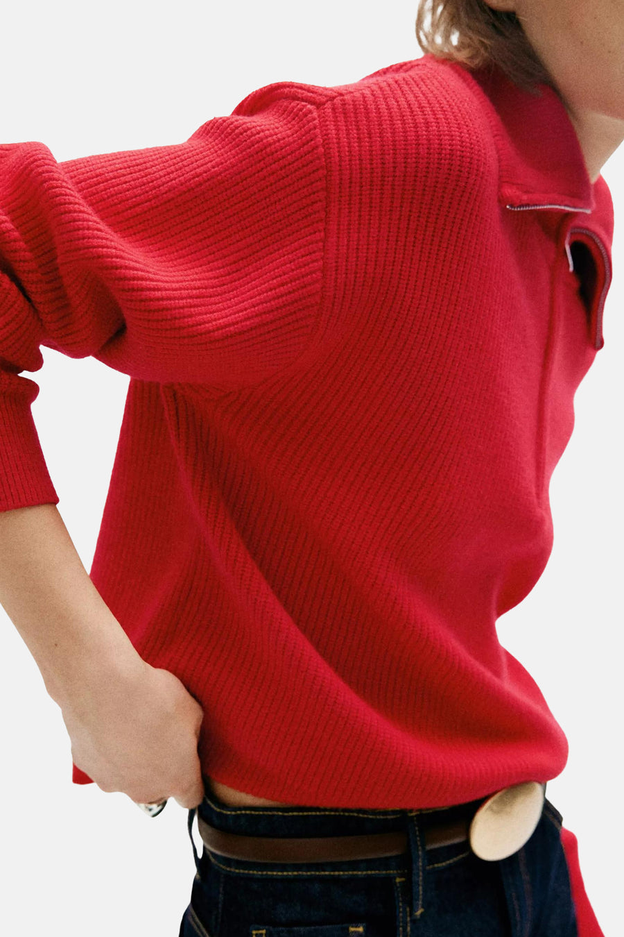 Pull à col roulant - rouge