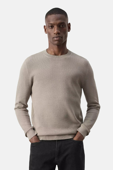 Pull col O - beige