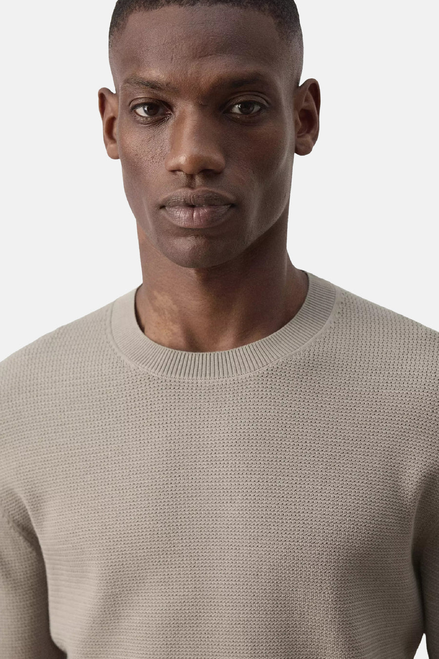 Pull col O - beige