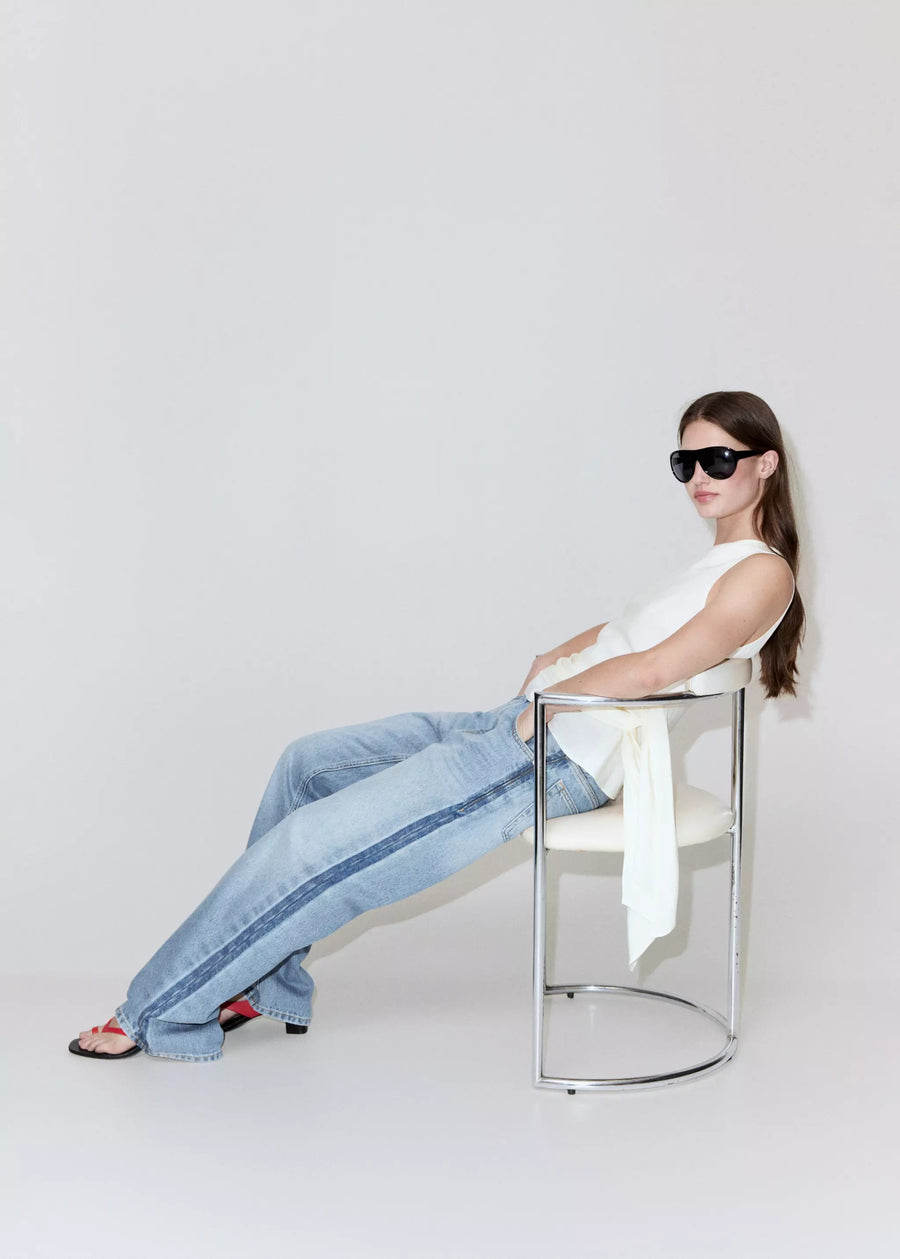 Jeans straight light blue denim - MANGO