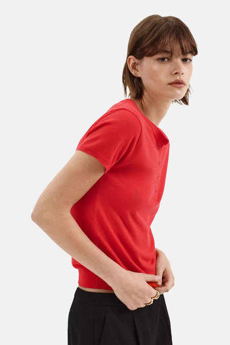 Pull à manches courtes - rouge