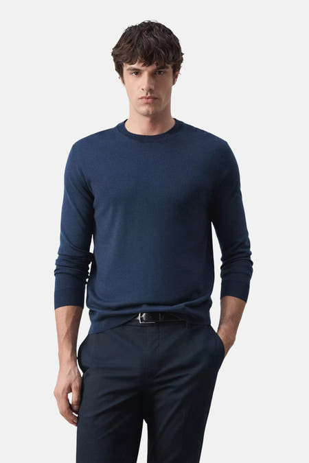 Pull col O - bleu