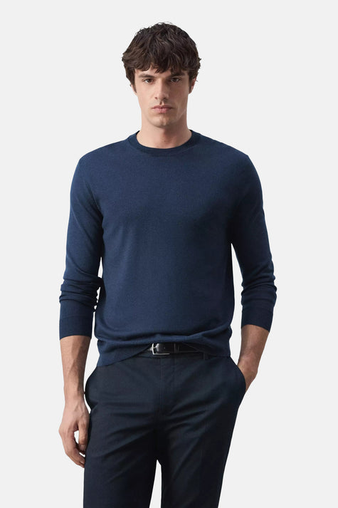 Pull col O - bleu