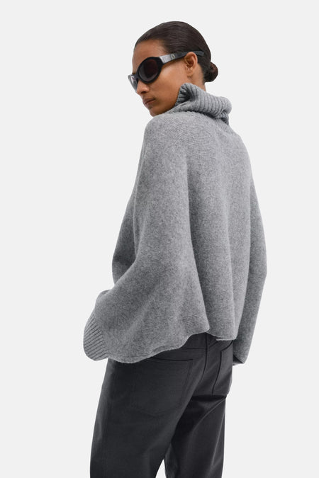 Pull à col roulant - gris