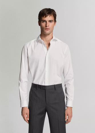 Chemise (manches longues) blanc - MANGO