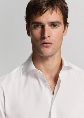 Chemise (manches longues) blanc - MANGO