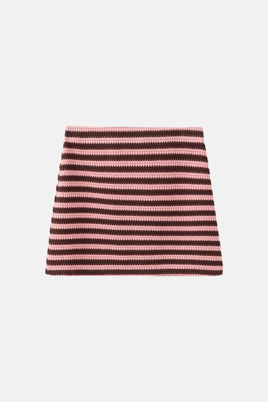 Multicolor gestreepte rok van MANGO, roze en bruin, gebreid, casual stijl, front view