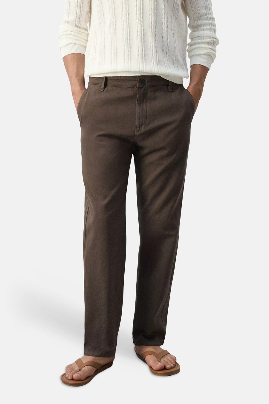 Pantalon 5 poches - brun