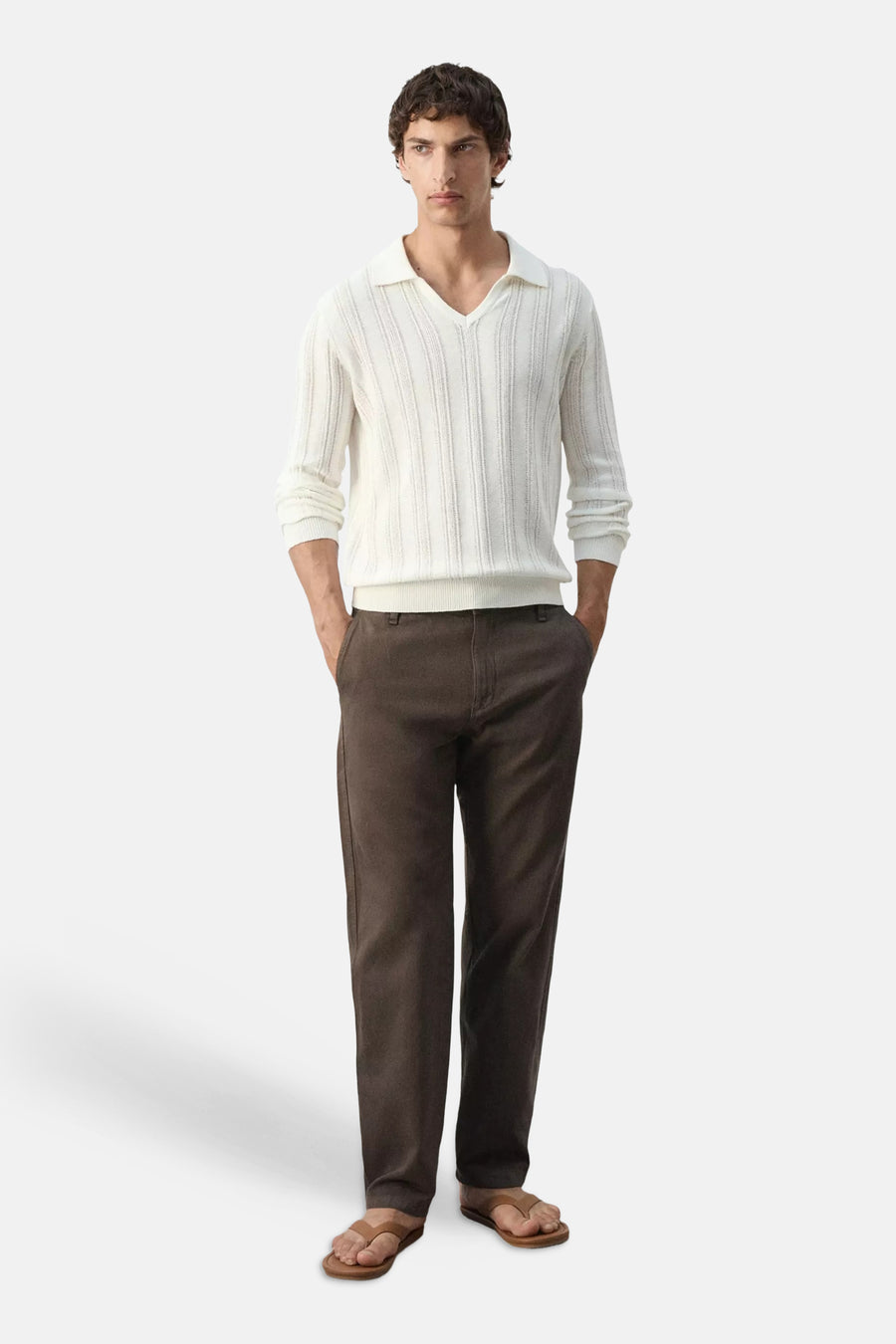 Pantalon 5 poches - brun