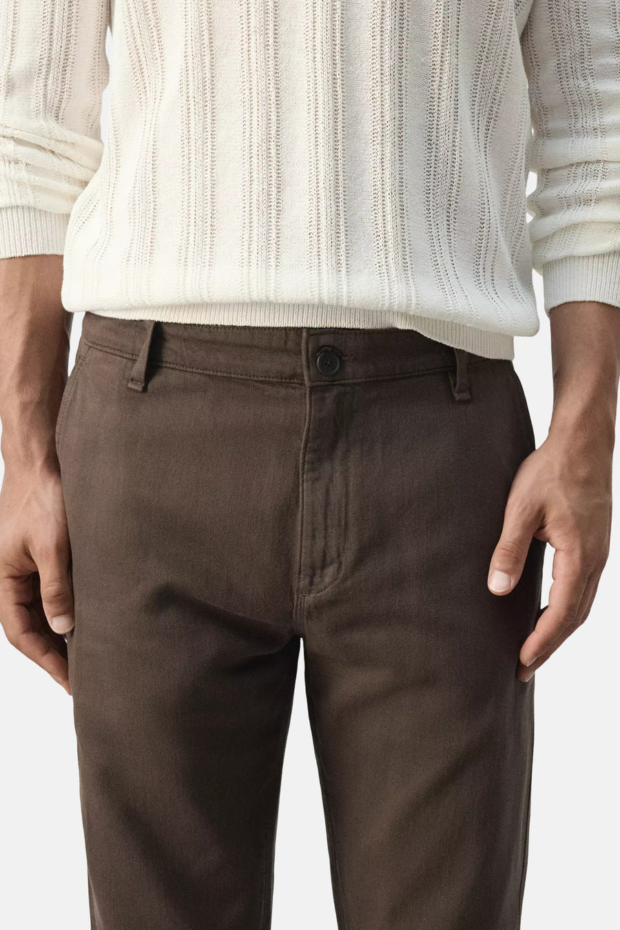 Pantalon 5 poches - brun