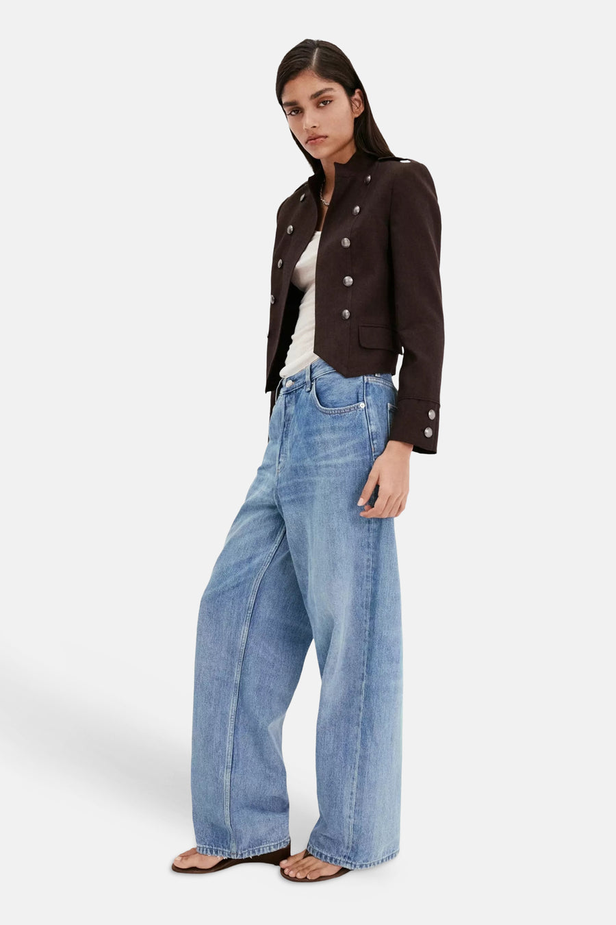 Dames tops jas casual brun - MANGO
