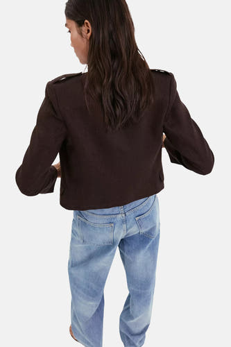 Dames tops jas casual brun - MANGO