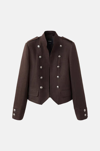 Dames tops jas casual brun - MANGO