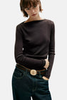 Top uni manche longue brun - MANGO