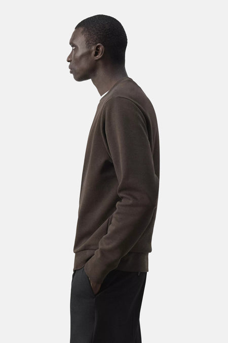 Sweat col O - brun