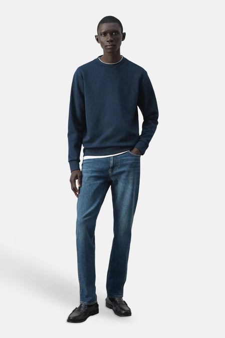 Sweat col O black denim - MANGO