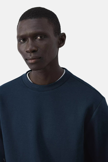 Sweat col O - Bleu