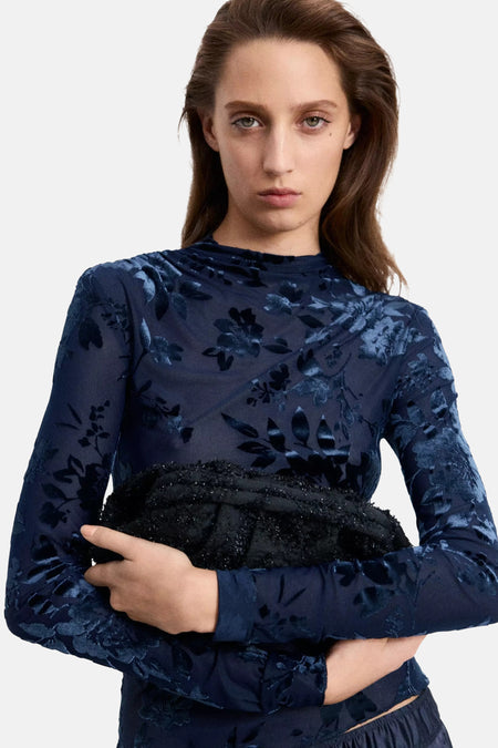 Blouse à manches longues - bleu