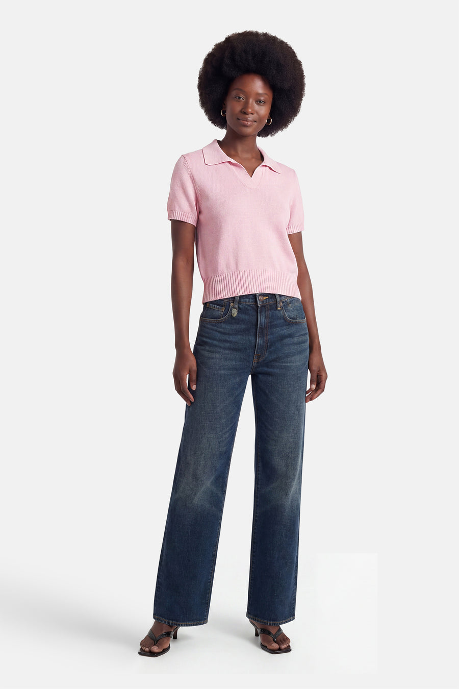 Pull à manches courtes - rose