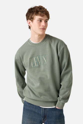 Pull-over vert de avec col rond de Levi's, avec du texte brodé et des manches longues.