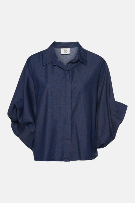 Blouse à manches 3/4 - dark blue denim