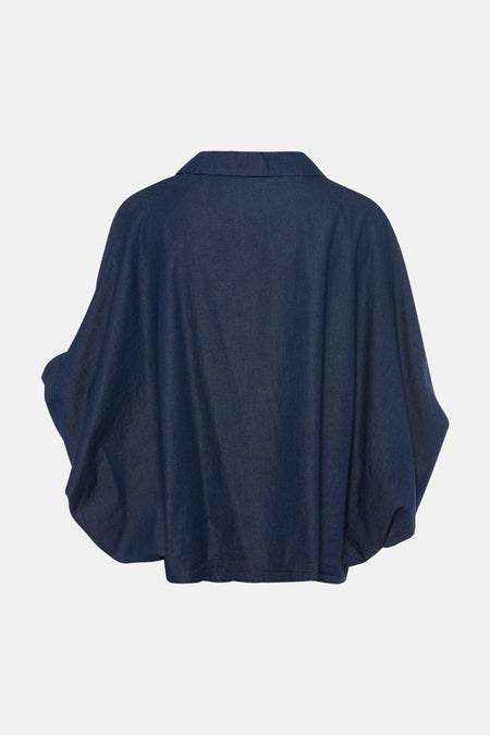 Blouse à manches 3/4 - dark blue denim