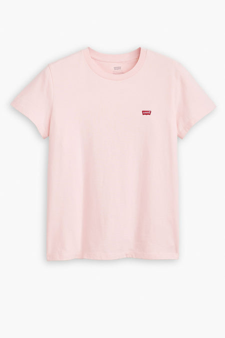 Roze T-shirt van Levi's met rood logo.