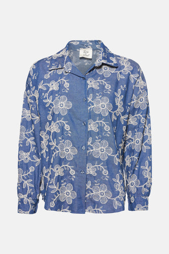 Chemise à manches longues - Mid blue denim