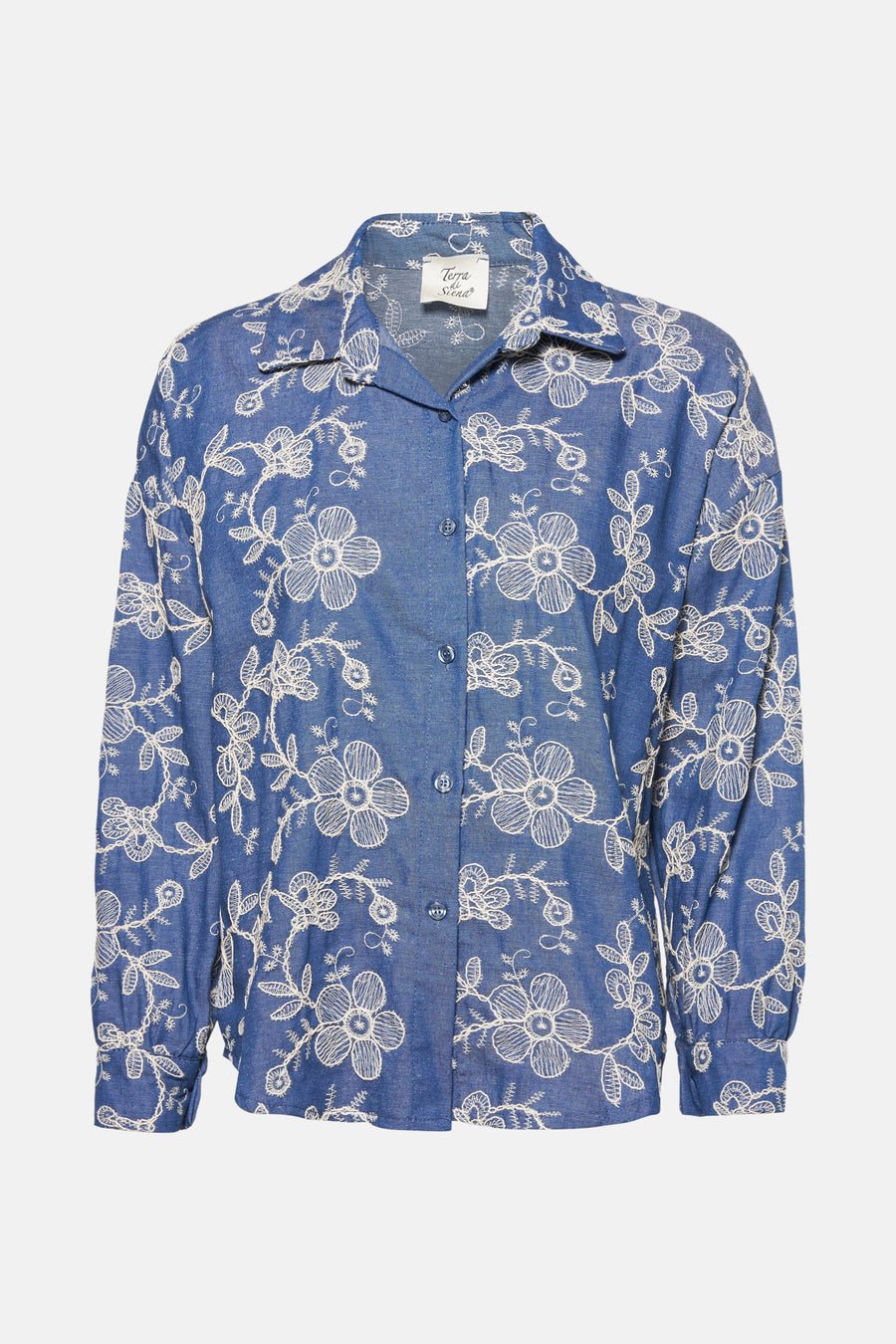 Chemise à manches longues - Mid blue denim - Terra di Siena