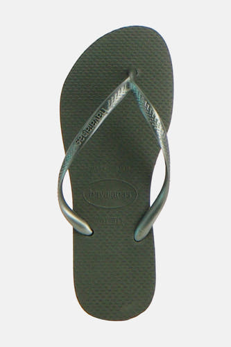 Mules Havaianas avec des lanières de couleur argentée dotées d'un motif tissé.
