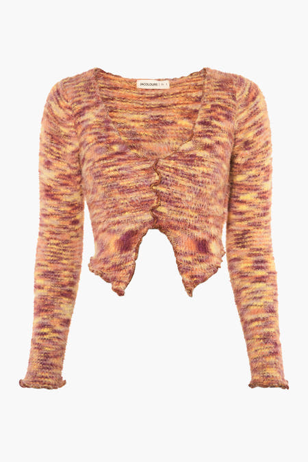 Maillot orange de 24 couleurs avec un motif rayé et une partie avant boutonnée.