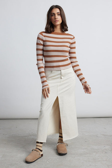 Pull à col rond - beige