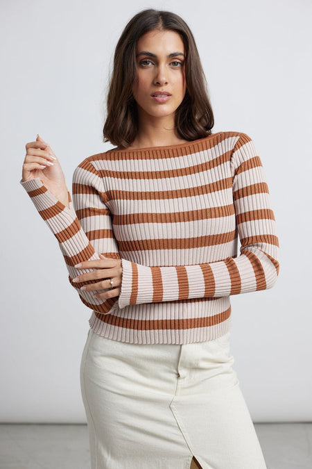 Pull à col rond - beige