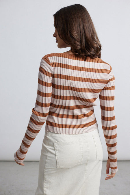 Pull à col rond - beige