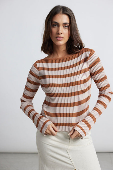 Pull à col rond - beige