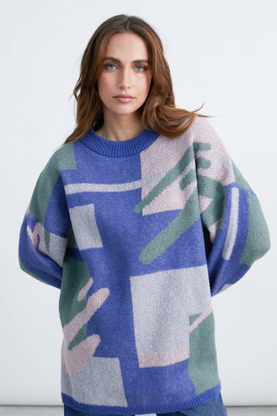 Pull à col rond - multicolore