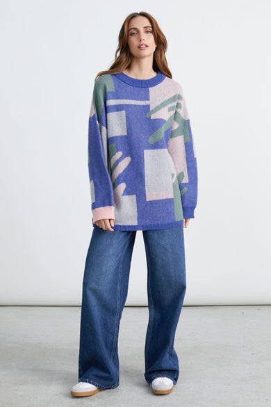 Pull à col rond - multicolore