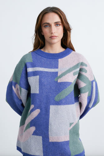 Pull à col rond - multicolore
