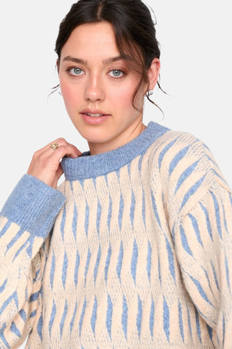 Pull à col rond - bleu - 24 colours GmbH - 4