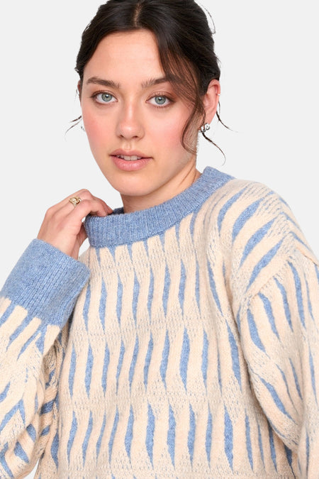 Pull à col rond - bleu