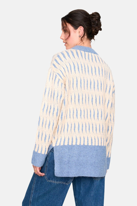 Pull à col rond - bleu