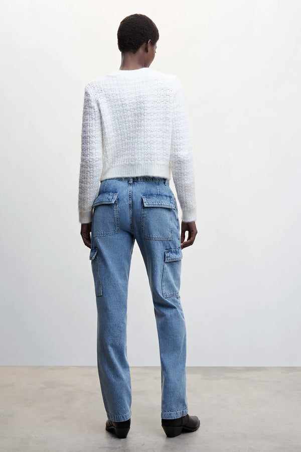 Jeans straight Mid blue denim - Mango