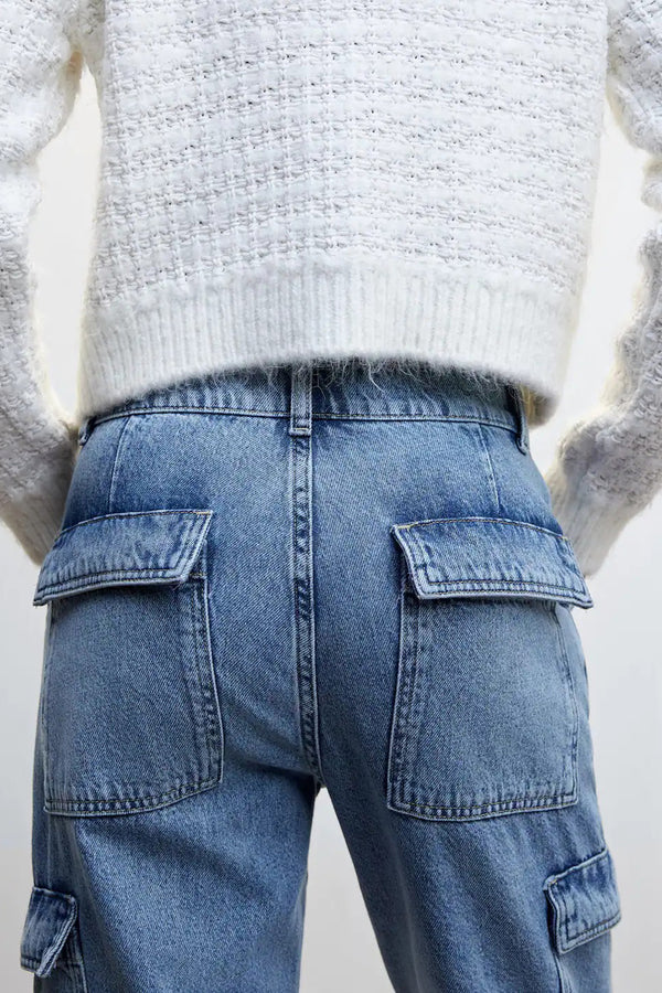 Jeans straight Mid blue denim - Mango