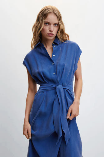 Robe &agrave; manches courtes - bleu