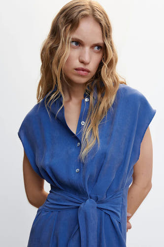 Robe &agrave; manches courtes - bleu