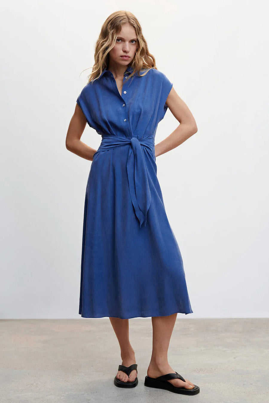 Robe &agrave; manches courtes - bleu