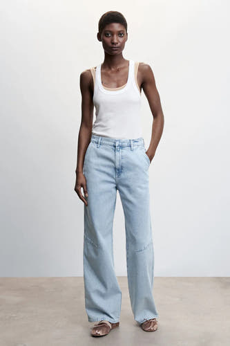 Jean &agrave; coupe droite - bleu